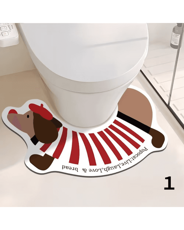 トイレマット おしゃれ犬型防水トイレマット