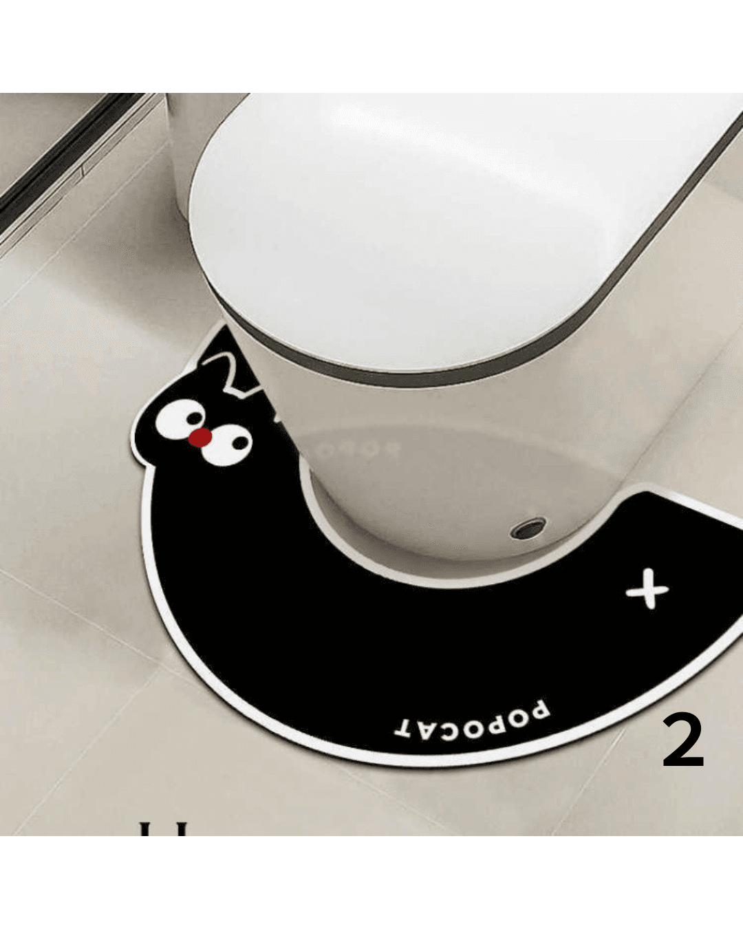 トイレマット 愛らしい黒猫デザイン防水トイレマット