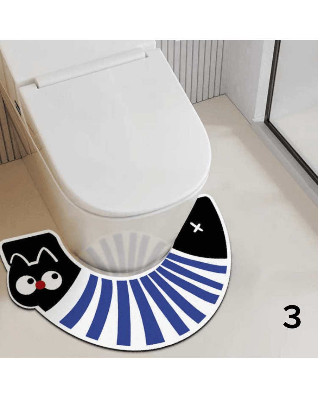 トイレマット 愛らしい黒猫デザイン防水トイレマット
