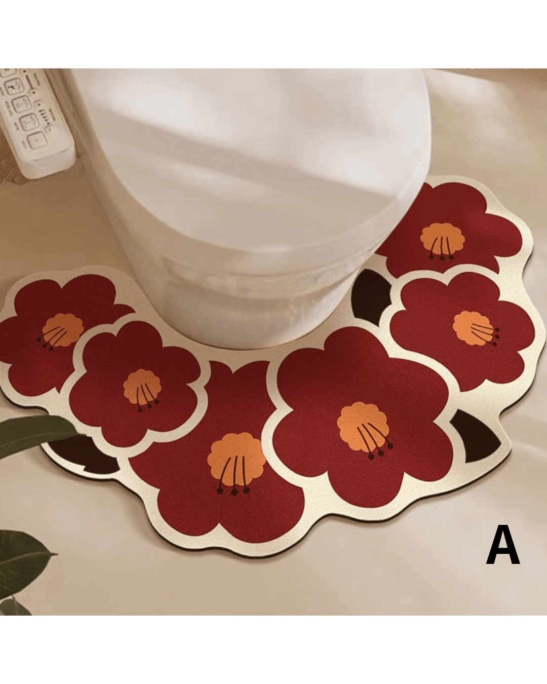 トイレマット 花びら型デイジー柄珪藻土トイレマット