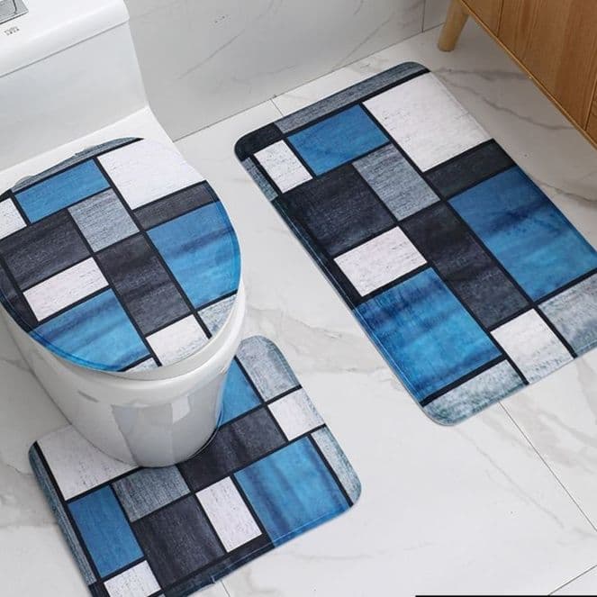 トイレマット 幾何学模様トイレマット三点セット