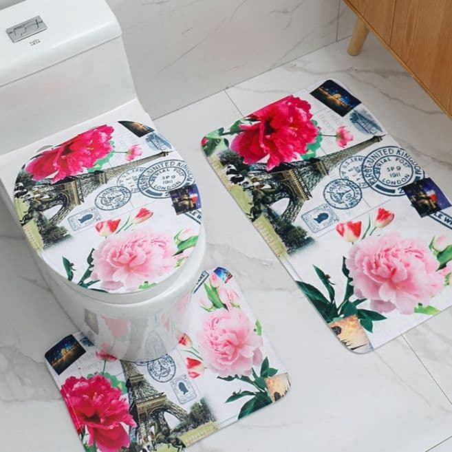 トイレマット 幾何学模様トイレマット三点セット