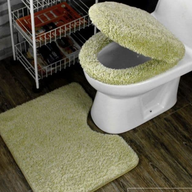 トイレマット ふわふわボリューム防滑トイレマット二点セット