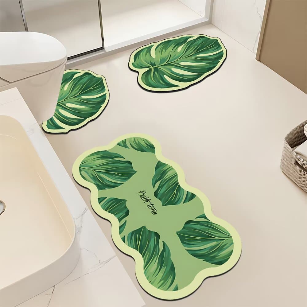トイレマット 華やかな薔薇と南国植物のトイレマット三点セット
