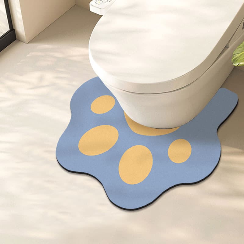 トイレマット 可愛い肉球デザインのシリコントイレマット