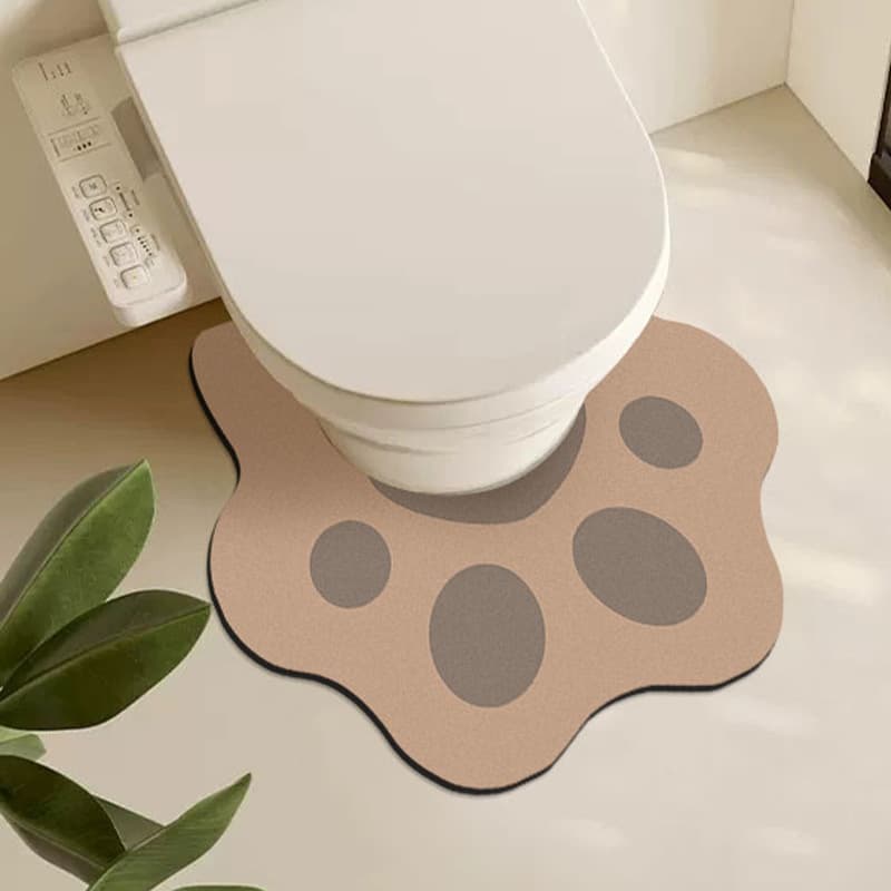 トイレマット 可愛い肉球デザインのシリコントイレマット