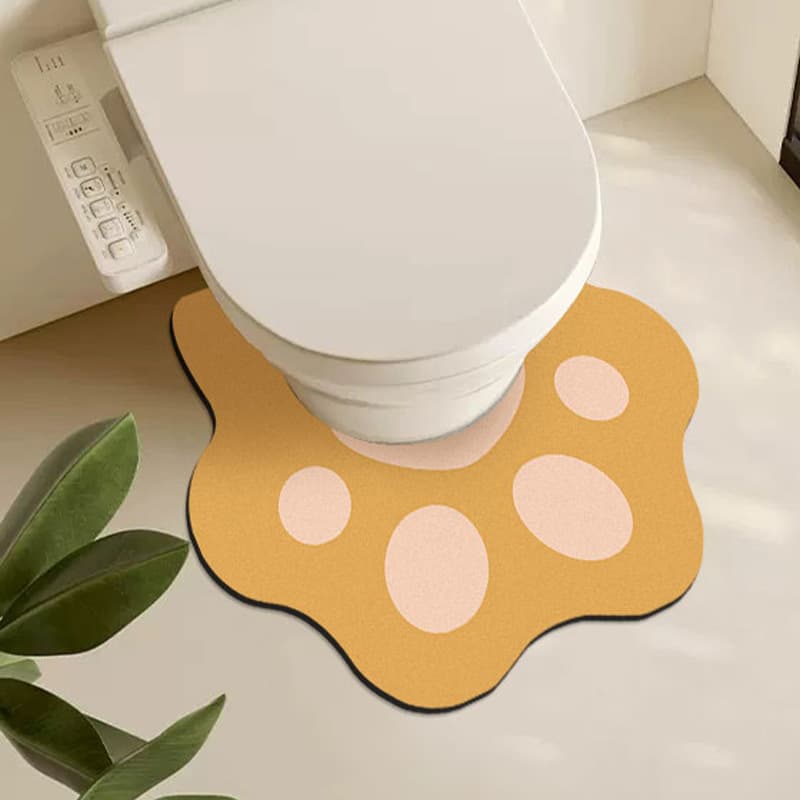 トイレマット 可愛い肉球デザインのシリコントイレマット
