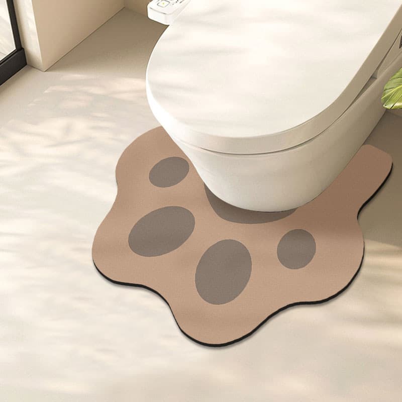 トイレマット 可愛い肉球デザインのシリコントイレマット